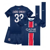 Paris Saint-Germain Warren Zaire-Emery #33 Koti Peliasu Lasten 2024-25 Lyhythihainen (+ Lyhyet housut)